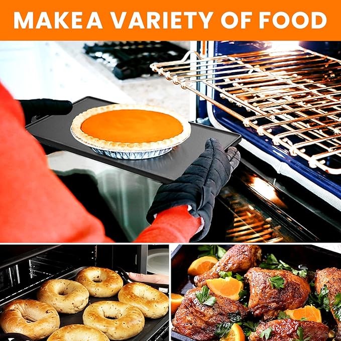 GGC Cast Iron Reversible Griddle, Double-sided Griddle Pan for Indoor and Outdoor Cooking, 15 x 9 Griddle Plate with Flat and Ribbed Side for Stove Tops, Gas Grills and Camping