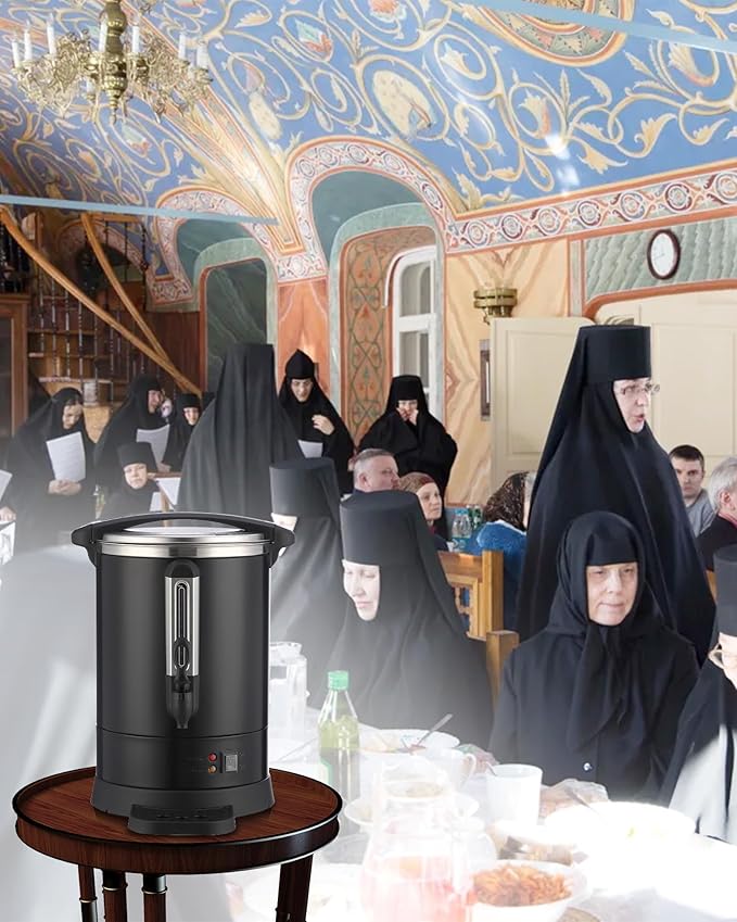 Commercial Coffee Urn,80 Cup 3.2 Gal/12L Stainless Steel Coffee Maker - Large Capacity Hot Water Dispenser for Buffet, Catering, Wedding, Church, Event, Double Wall Insulated