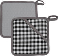 Pot Holders for Kitchen 2 Pack Heat Resistant Hot Pads for Kitchen Counter Decor, Silicone Non-Slip Hot Pads with Soft Cotton Lining Pot Holder Trivets for Kitchens Oven Cooking Baking Pans,Gray Plaid