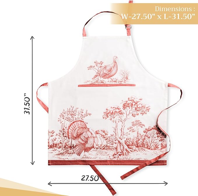 Maison d' Hermine 100% Cotton Apron for women with Pocket Kitchen Chef Apron for Men Cooking Gardening Server Waitress