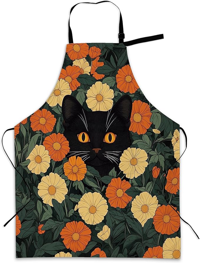 Cooking Aprons for Men and Women,Adjustable Bib Chef Apron with 2 Pockets, Soft and Durability Kitchen Apron