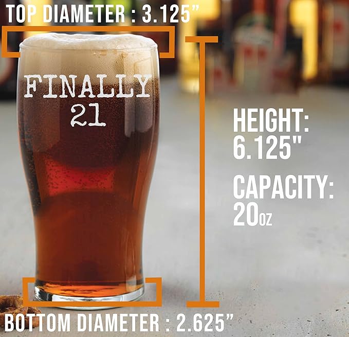 Personalized Fathers Day Etched 20oz Pub Pint Glass – Beer Gifts for men, Custom Dad Engraved Drinking Glasses, Customized Father Retirement, Birthday for Him, Groomsmen, Wedding, Your Text Here