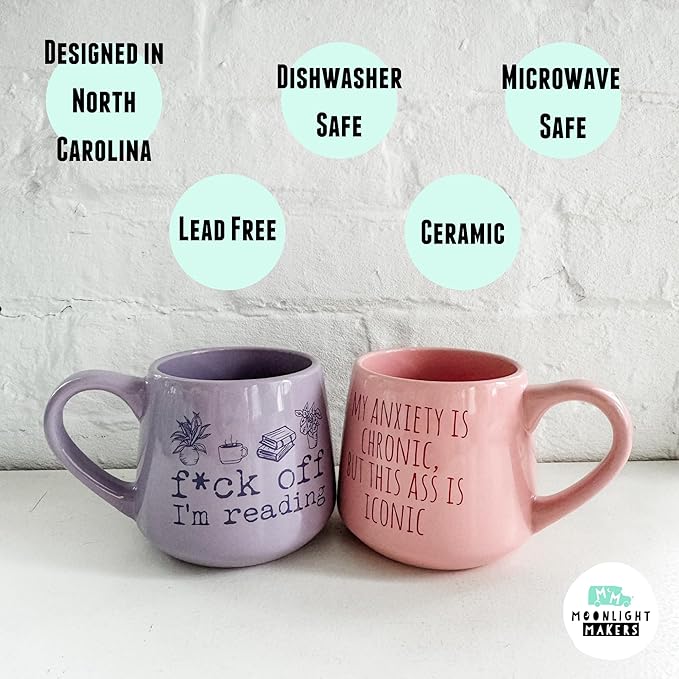 Moonlight Makers Cat Mom Ceramic 16oz Coffee Mug, Coffee Lovers Gift Ideas, Funny Novelty Coffee Cups, Cute Pastel Mugs for Women, Tea Mug