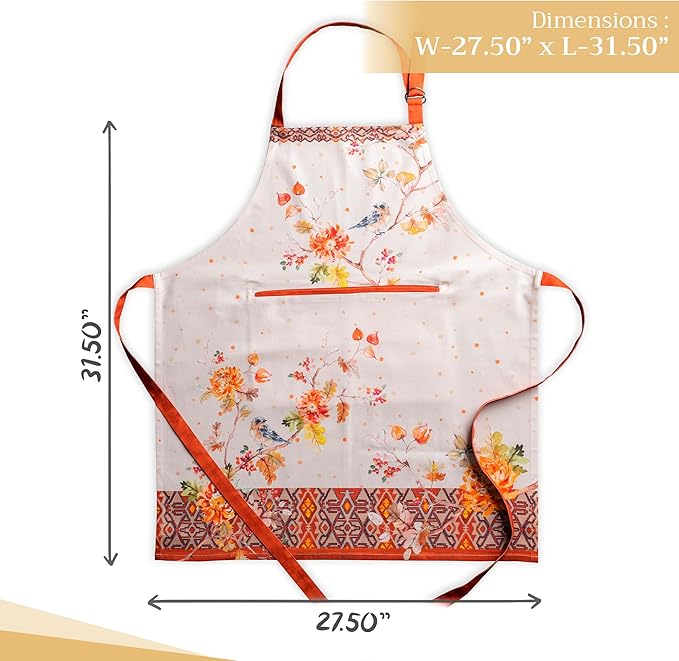 Maison d' Hermine 100% Cotton Apron for women with Pocket Kitchen Chef Apron for Men Cooking Gardening Server Waitress