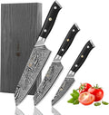 Wakoli Nitoko 3-Piece Kiritsuke Knife Set – Professional Damascus Kitchen Knives | 67-Layer VG10 Core Steel | Ergonomic G10 Handles | Japanese-Style Chef Knife Set in Wooden Gift Box