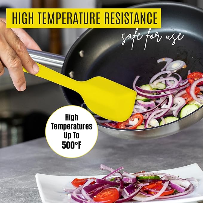 NEXTOP Silicone Spatula 8 Piece Set, Heat-Resistant Non-stick Rubber Spatulas Heat Resistant Seamless One Piece Design Non-Stick Flexible Scrapers Baking Mixing (8.3" Inches)