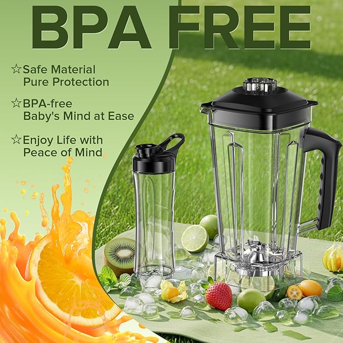 Blender, Blenders for Kitchen with 68Oz. Pitcher and 20Oz. To-go Cup, Countertop Blender for Smoothies, Ice Crushing, Frozen Fruits