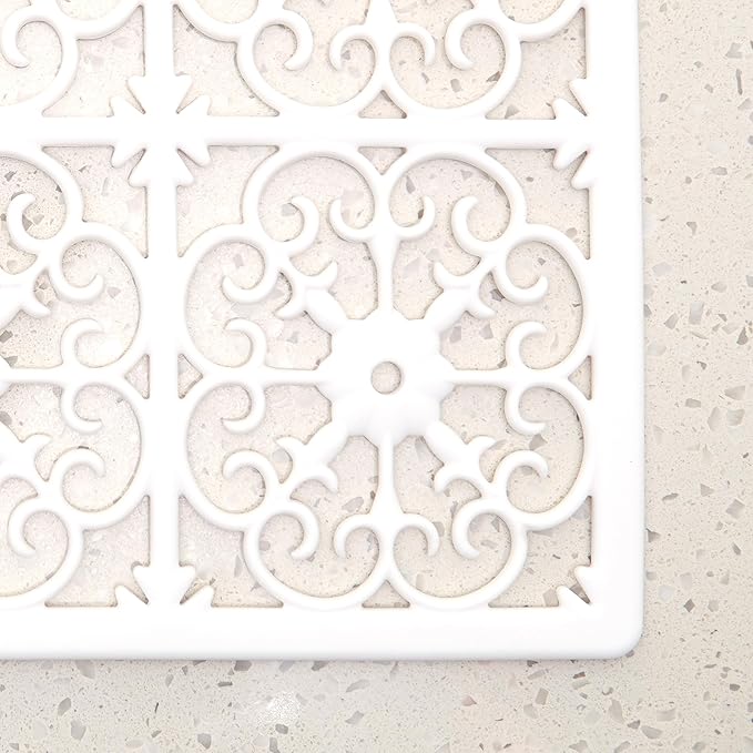 GASARÉ, Extra Large, Thick, Silicone Trivet for Hot Dishes, Pots, and Pans, Heat Resistant Mat for Countertop, Hot Pad for Kitchen, Easy to Clean, 21 x 12 x 3/8 Inches, White
