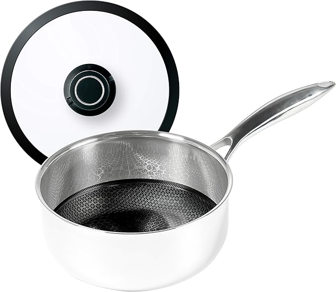 Black Cube Quick Release Cookware, Saucepan with Lid, 8-Inch/2.5 Quart