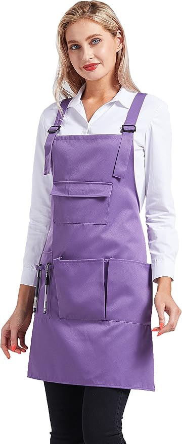 Nanxson Adjustable Women Bib Apron Multi Function Professional Salon Stylist Work Apron with Tool Pockets CF3010