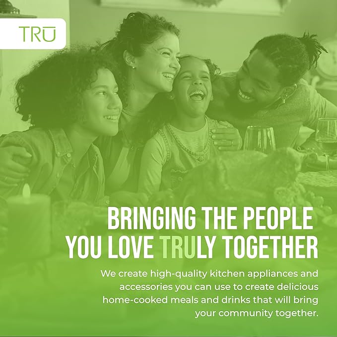 TRU Triple Buffet Server - Three 2.5 Quart Removable Crock Inserts - Slow Cooker & Food Warmer with Individual Heat Control - Includes Lid Rests & Serving Spoons