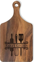 Personalized Wood Engraved Charcuterie Boards with Handle - Custom Reversible Cutting Board S M L - Customized Housewarming Gifts for Family Friend(Cooking Tool)