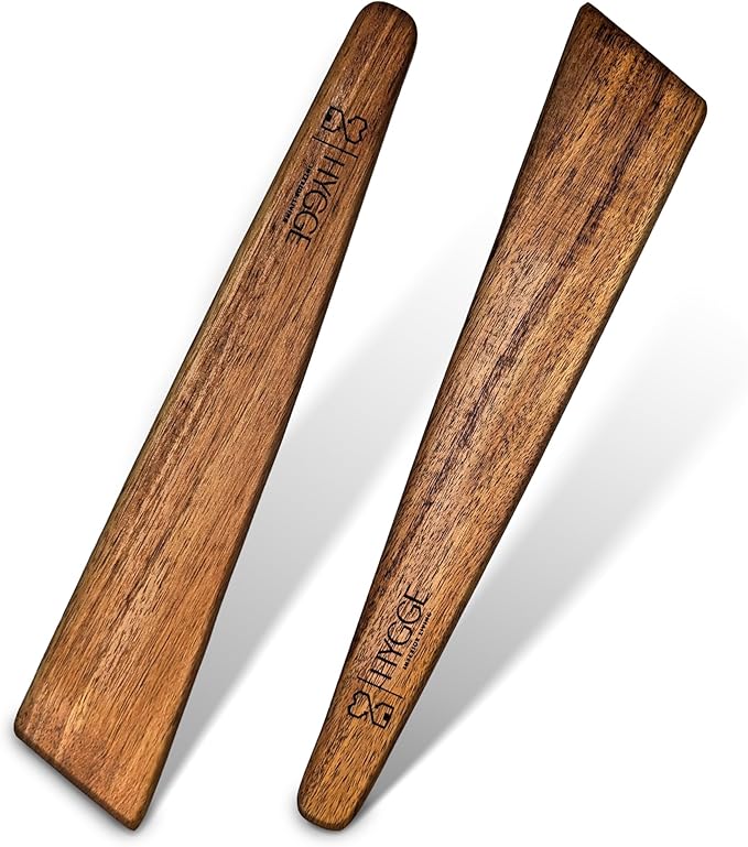 Wooden Spatula for Cooking – 12 inch Premium Wood Turner for Nonstick Pans & Cast Iron – Durable Kitchen Utensil, Egg Scraper, Pancake Flipper, Kitchen Gift Idea – Set of 2