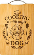 Bamboo Cutting Board, Personalized Dog Lover Gift, Handmade Kitchen Decor – Cooking with My Dog (Golden Doodle)