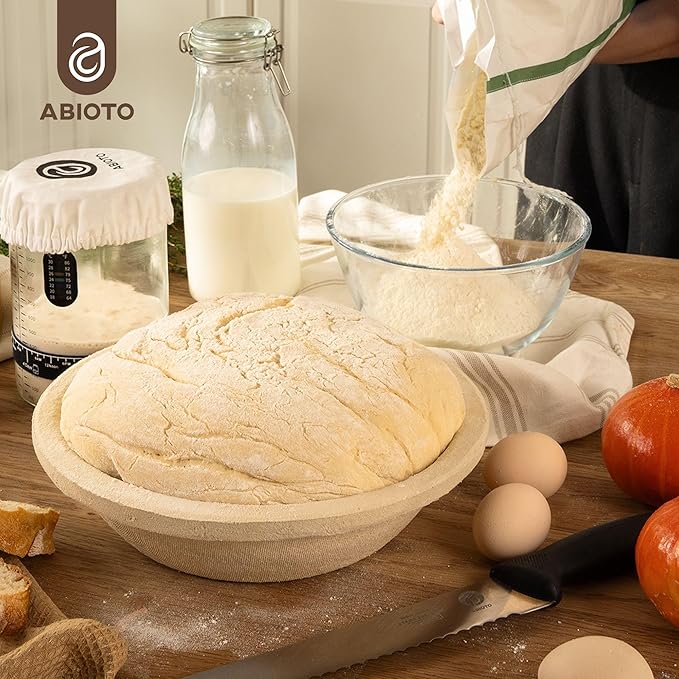 Wood Pulp Banneton Bread Proofing Basket – 13" Oval 1.5LB Brotform, Grooved Pattern– Non-Stick Natural Wood Pulp Pressed for Durability– Made in Germany Proofing Basket for Sourdough Bread Baking