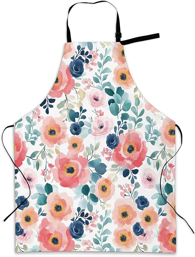 Cooking Apron for Women and Men,Adjustable Chef Bib Apron with 2 Pockets, Water and Oil Resistant for Kitchen Use