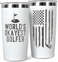 Golf Gifts for Men, Grandpa, Uncle, Golfer, Boss, Dad, Husband, Him, Boyfriend - Grandpa Uncle Gifts - Birthday, Christmas Gift for Golfers Men - 20 Oz Worlds Golfer Tumbler for Mens