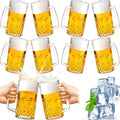 10 Pcs Beer Mugs with Handles 18 Ounce Clear Glass Beer Mugs Steins German Large Heavy Cups for Tea, Coffee, Root Floats, Dishwasher and Refrigerator Safe, Durable