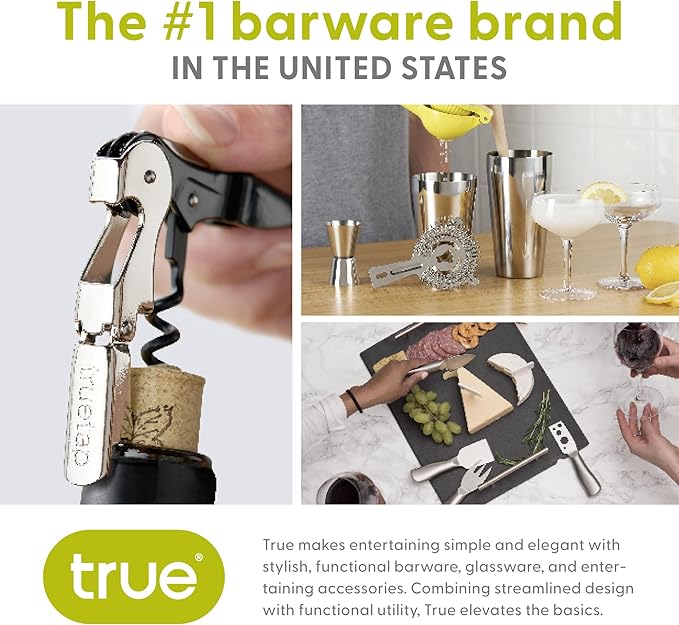 True Vista Stainless Steel Cocktail Shaker with Measurements for Cold Brew Cocktails, Whiskey Sour, Espresso Martini Shaker, Home Bar Essentials, Bar Cart Accessories, Bartender Gifts, 14oz, Set of 1