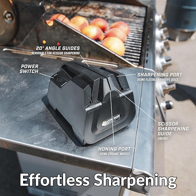 Work Sharp Electric Kitchen Knife Sharpener - Get knives ready for cookouts and BBQ's- Fits in Kitchen Drawer, Sharpens every time, fast & easy