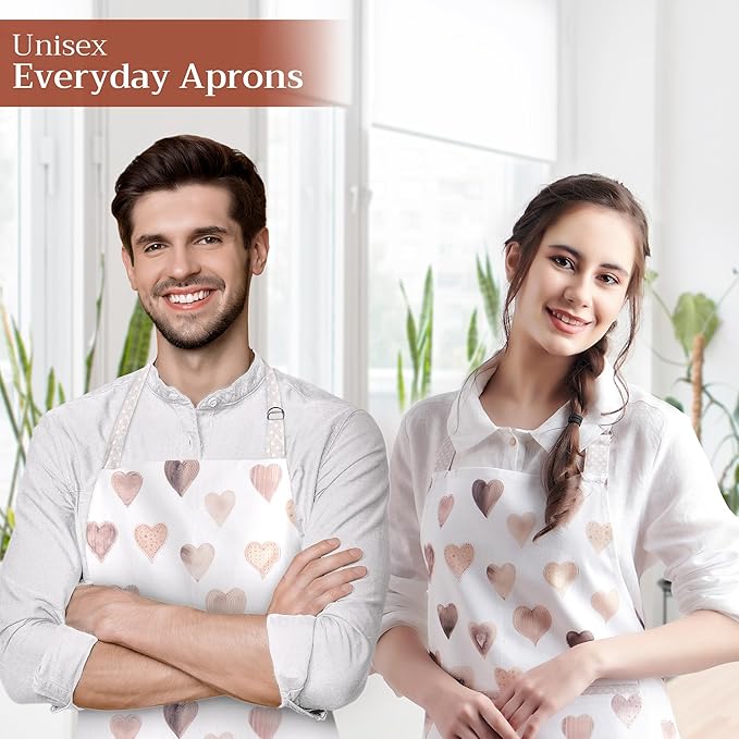 Maison d' Hermine 100% Cotton Apron for women with Pocket Kitchen Chef Apron for Men Cooking Gardening Server Waitress