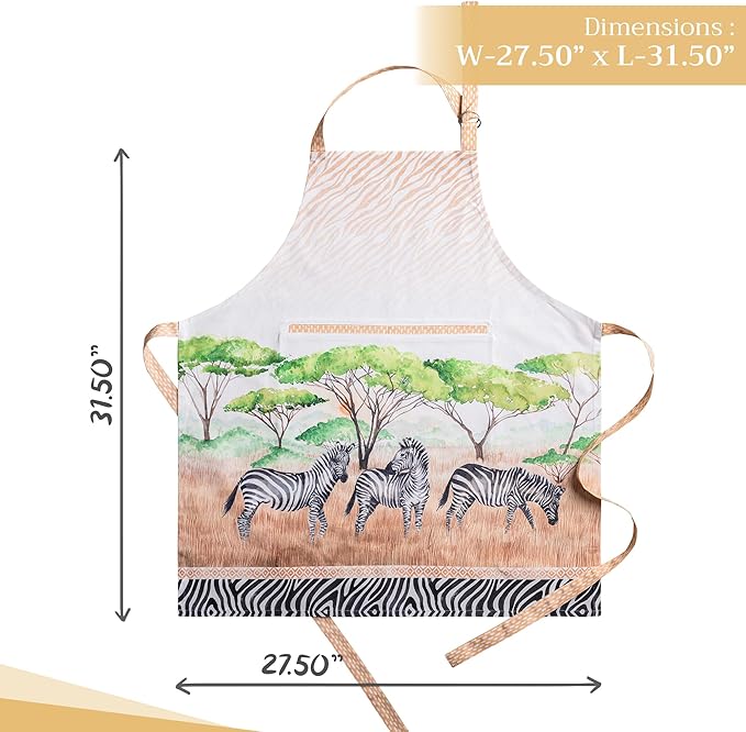 Maison d' Hermine 100% Cotton Apron for women with Pocket Kitchen Chef Apron for Men Cooking Gardening Server Waitress