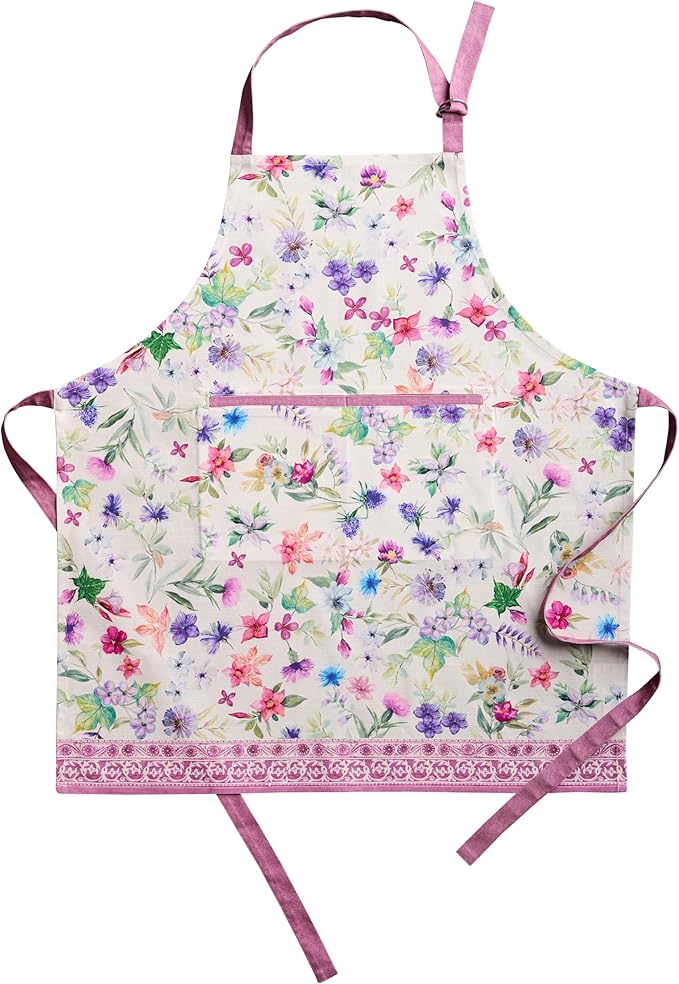 Maison d' Hermine 100% Cotton Apron for women with Pocket Kitchen Chef Apron for Men Cooking Gardening Server Waitress