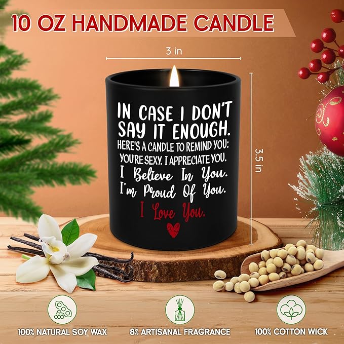 TEEZWONDER Christmas Anniversary Wedding Gifts for Women Men - Long Lasting Vanilla Lavender Candle 10 Oz - Romantic Birthday Gifts for Him Her, Girlfriend Boyfriend Gift Ideas