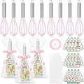 12 Sets 10 Inch Christmas Whisk Baking Gifts, DIY Fillable Christmas Tree Ornaments, Xmas Colored Silicone Whisks for Xmas Employee Neighbor Cooking Supplies Xmas Stocking Stuffers Candy Holder