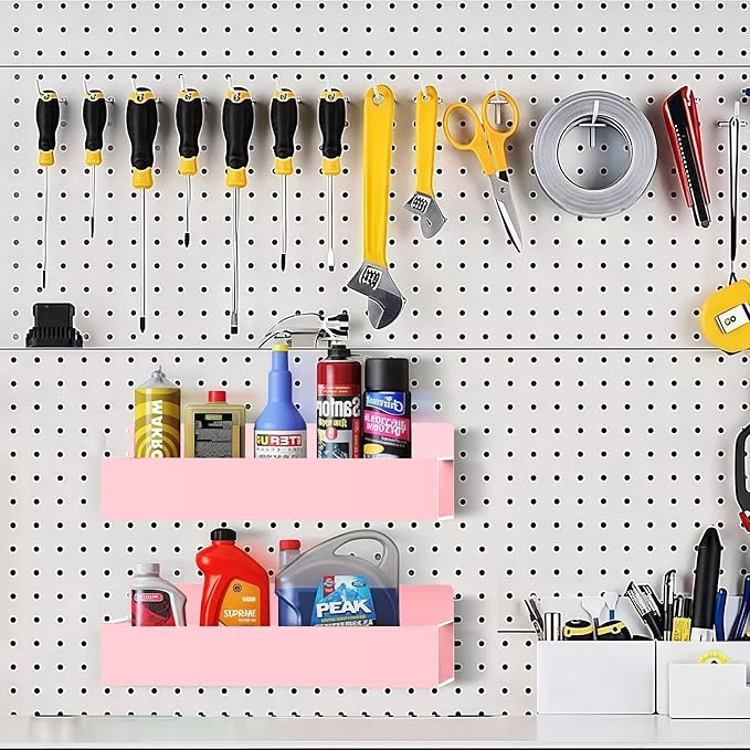 Magnetic Spice Rack Organizer for Fridge Seasoning Organizer for Kitchen storage with Screw Magnetic Shelf for Refrigerator and Oven(6pack-Pink)