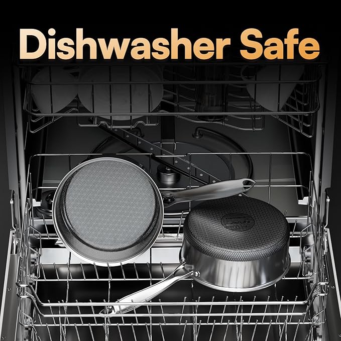 Stainless Steel Sauce pan with Lid, KURRUNGIE 1.5 QT Saucepan with Lid, PFOA Free 6.3-inch 5-Ply Stainless Steel Pans for Cooking, Induction Cookware Oven and Dishwasher Safe