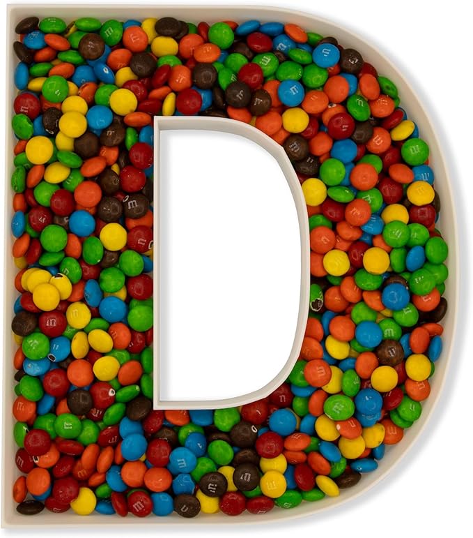 10" Reusable Plastic Box Form Tray Display for Treats, Charcuterie, Cake Pop, Candy, Charcuterie Box, Custom Charcuterie Letters Fillable - Reusable Letter Box - (White Plastic, D)