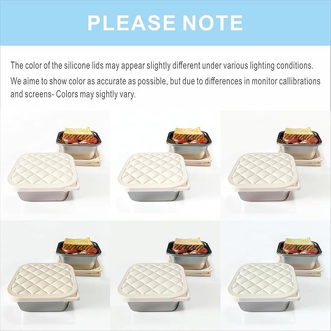 F.Y.Dreams 3 Pack 304 Stainless Steel Sandwich Containers With Silicone Lids/ 3 * 35 OZ/Plastic Free Lunch Box/Metal Bento Box/Meal Prep Food Storage containers/Snack Containers/Cream