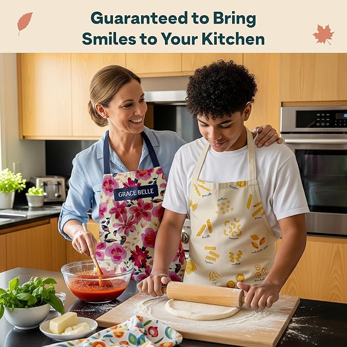 Winslow & Brody Personalized Kitchen Aprons - Custom Gift for Loved Ones - Cute Cooking Apron for Women - Stain Resistant