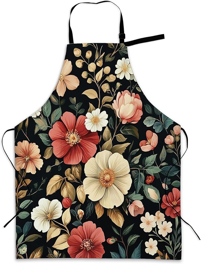 Cooking Apron for Women and Men,Adjustable Chef Bib Apron with 2 Pockets, Water and Oil Resistant for Kitchen Use