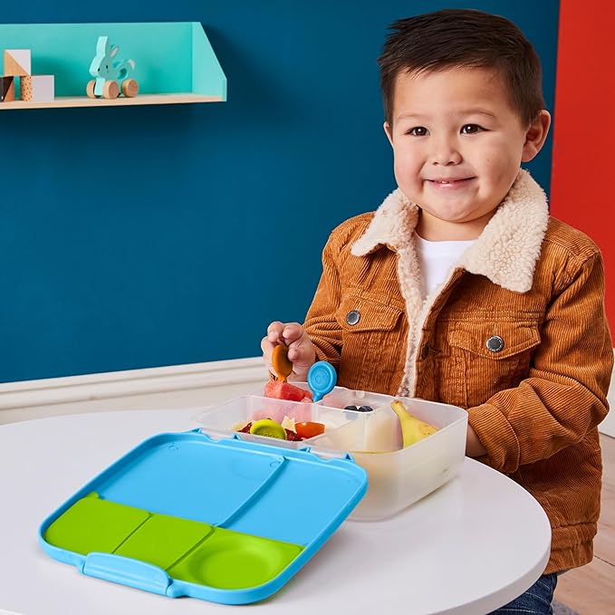 b.box Kids Lunch & Snack Containers. 3-Pack Set Includes Matching Oversized Bento Lunch Box, Mini Meal Boxes for Kids and Toddlers. School Supplies (Ocean Breeze)