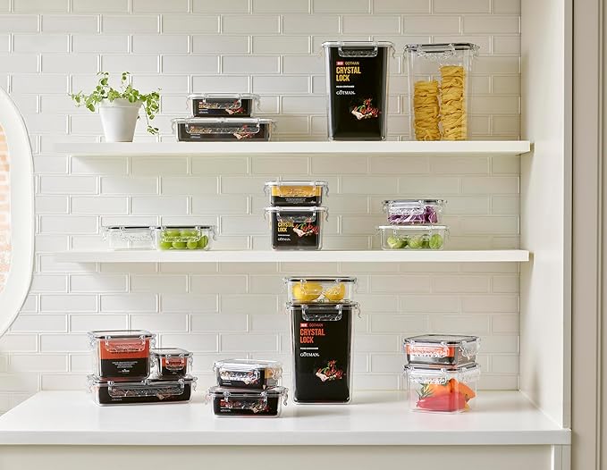 Airtight Food Storage Containers with Lids Gift Set (6pack) BPA-Free | Clear | Microwave, Freezer and Dishwasher Safe | Leak-Proof | Kitchen Fridge Organizer Fruit Boxes | Fresher Food