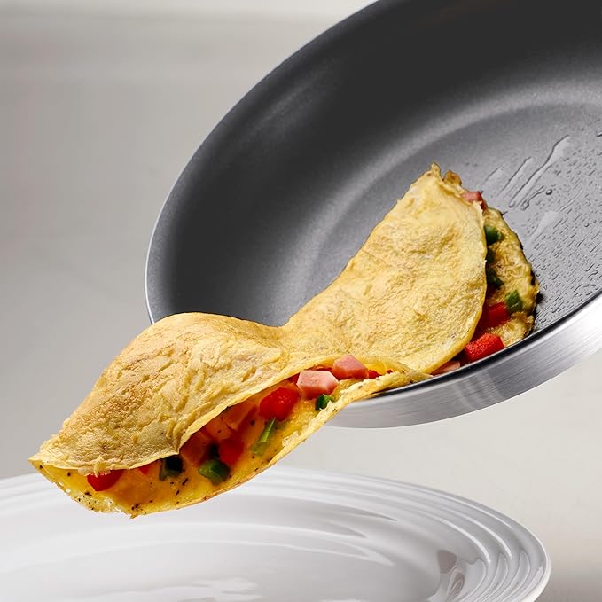 Tramontina Professional 8-Inch Non Stick Small Frying Pan, Heavy-Gauge Aluminum Skillet with Reinforced Nonstick Coating, Gray Handle, Dishwasher and Oven Safe