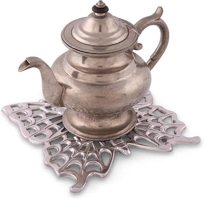 Arthur Court Designs Metal Aluminum Butterfly Stovetop/Table Trivet Hot Pans Pots Dishes or Teapot 8.5 inch Long