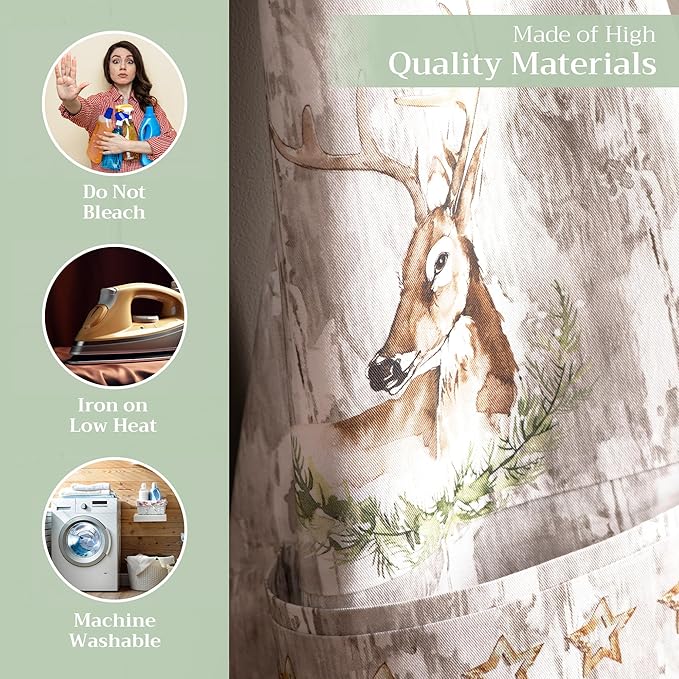 Maison d' Hermine 100% Cotton Apron for women with Pocket Kitchen Chef Apron for Men Cooking Gardening Server Waitress