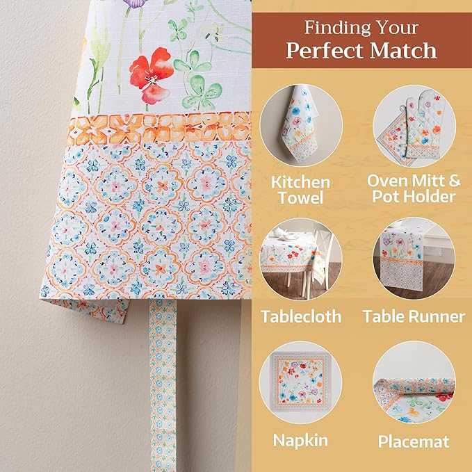 Maison d' Hermine 100% Cotton Apron for women with Pocket Kitchen Chef Apron for Men Cooking Gardening Server Waitress