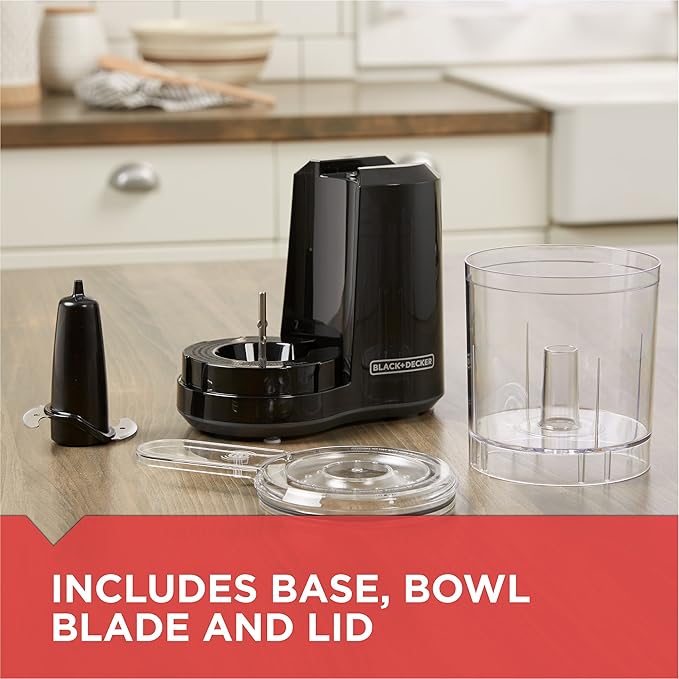BLACK+DECKER, Improved Assembly, HC300B FreshPrep 3-Cup Electric Food Chopper, capacity
