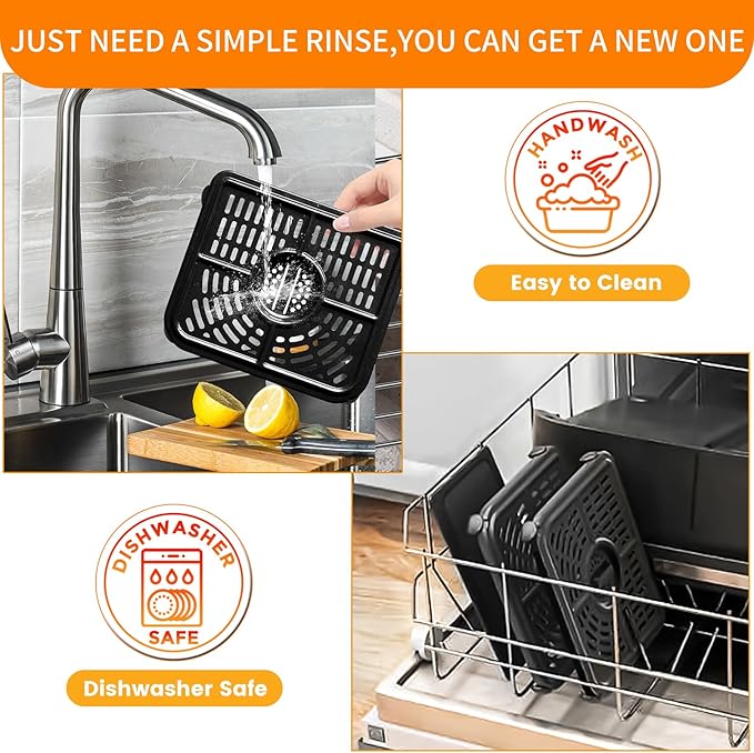 GWY Air Fryer Tray for Ninja Foodi 11 Quart 7-in-1 MegaZone XL FlexBasket Air Fryer, 2 Packs Replacement Air Fryer Crisper Plate Grill Pan Grill Plate Accessories with Rubber Bumpers, Dishwasher Safe