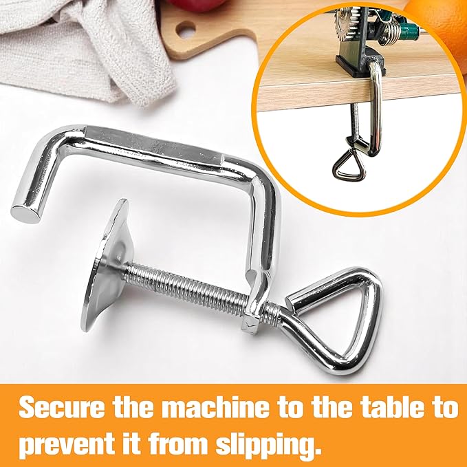 Hand Crank Orange Twist Peeler Machine, Multifunction Stainless Steel Fruit & Citrus Peeling Tool for Apple Kiwi Potato, Adjustable Clamp-on Kitchen Gadgets for Desk or Table, Household Tool