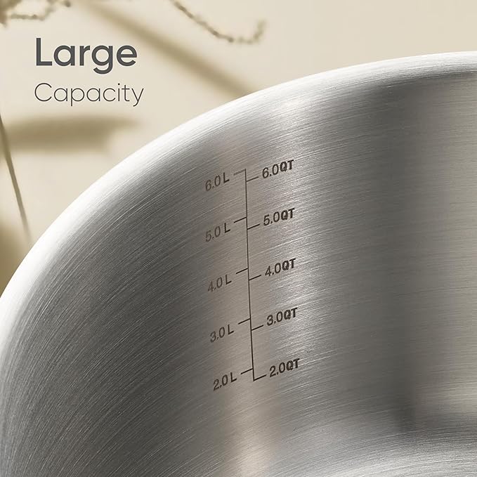 CAROTE 8QT Fully-Clad 3-Ply Stainless Steel Stockpot with Lid Small Kitchen Pot,Outer Ceramic Layer,Even Heating, Fits all stoves,Oven & Dishwasher Safe,Stay Cool Handle,Purple (PFAS/PFOA/PFOS Free)