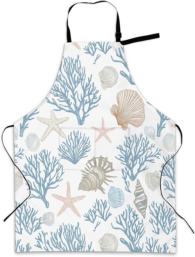Cooking Apron for Women and Men,Adjustable Chef Bib Apron with 2 Pockets, Water and Oil Resistant for Kitchen Use
