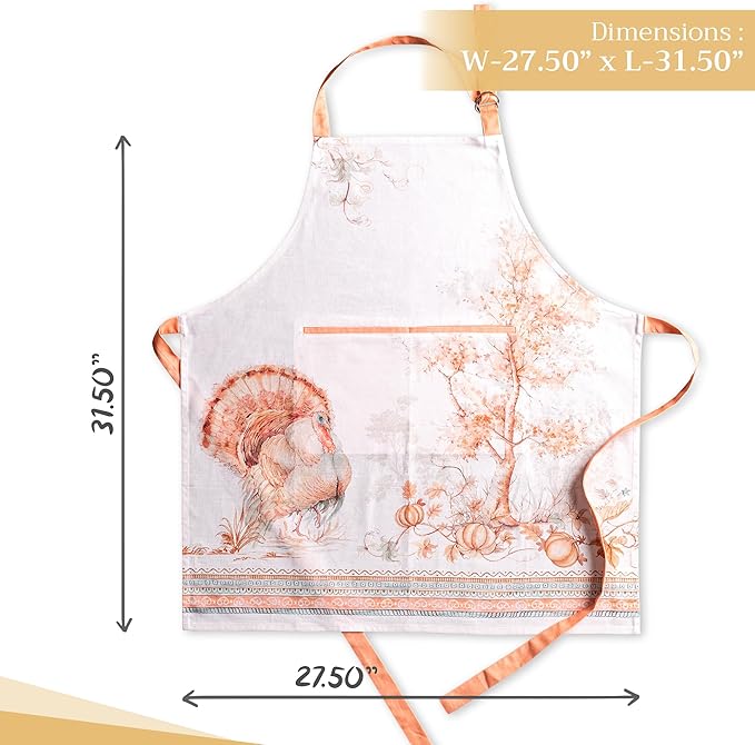 Maison d' Hermine 100% Cotton Apron for women with Pocket Kitchen Chef Apron for Men Cooking Gardening Server Waitress