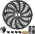 Air Fryer Accessories for Gourmia GAF698 GAF686 Air Fryer, Oval Nonstick 9.3''×8.9'' Air Fryer Replacement Parts Rack Tray Basket Grill Pan Grill Plate Crisper Plate with Rubber Bumpers