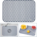 Silicone Sink Protector for Kitchen Sink - 18.3''x12.5'' Kitchen Sink Grid Accessory, Non-slip Heat Resistant Sink Grid Dry Mat for Bottom of Porcelain Stainless Steel, Dishwasher Safe