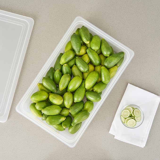 Restaurantware Food Pans Pack of 10 Plastic Rectangle Food Containers Full Size with Traceability Label, Storage Containers Dishwashable Hot Cold Friendly for Restaurants Buffet Commercial Use
